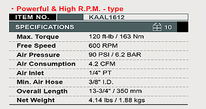 Cần siết bằng hơi đầu 1/2 inch toptul KAAL1612