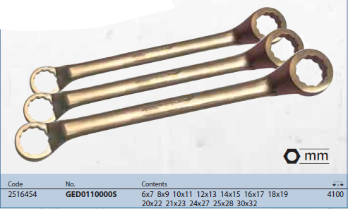 Bộ Cờ lê 2 đầu vòng cong 12pcs GED0110000S Gedore