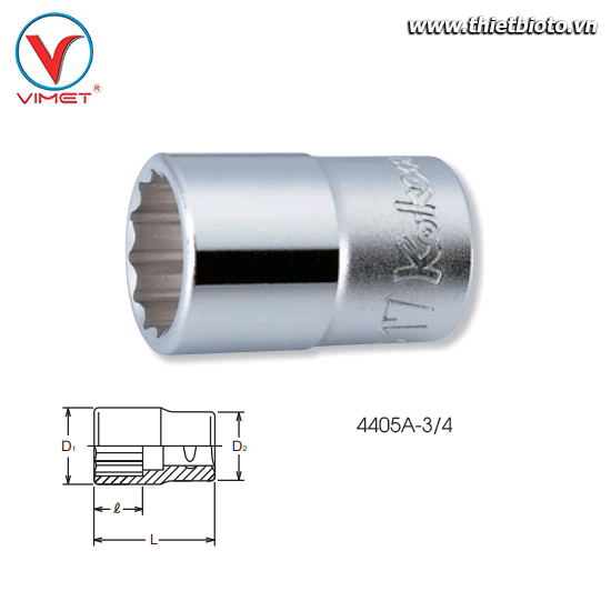 Đầu tuýp bông 3/4 Koken 4405A-3/4