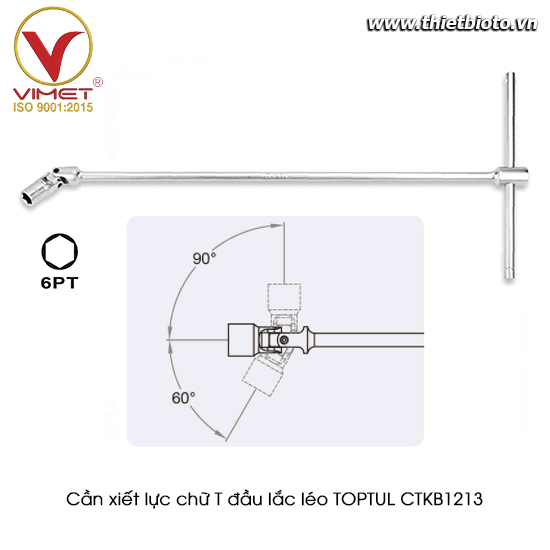 Cần xiết lực chữ T đầu lục giác lắt léo TOPTUL CTKB1213