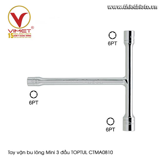 Tay vặn bu lông Mini 3 đầu TOPTUL CTMA0810