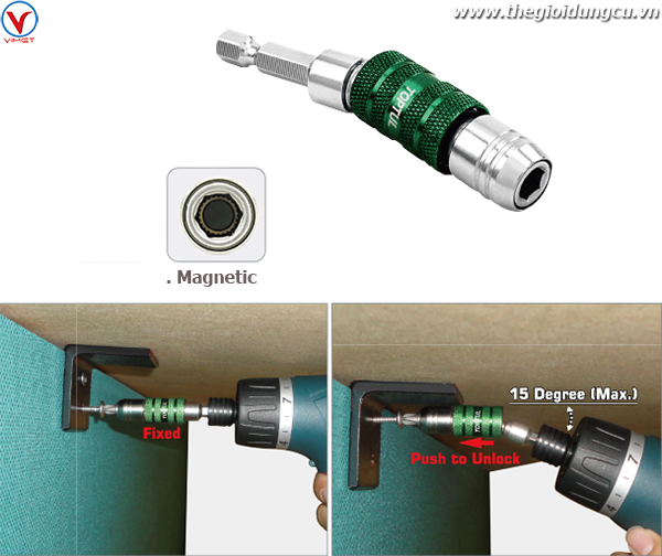 Đầu nối bắn vít lắt léo 1/4