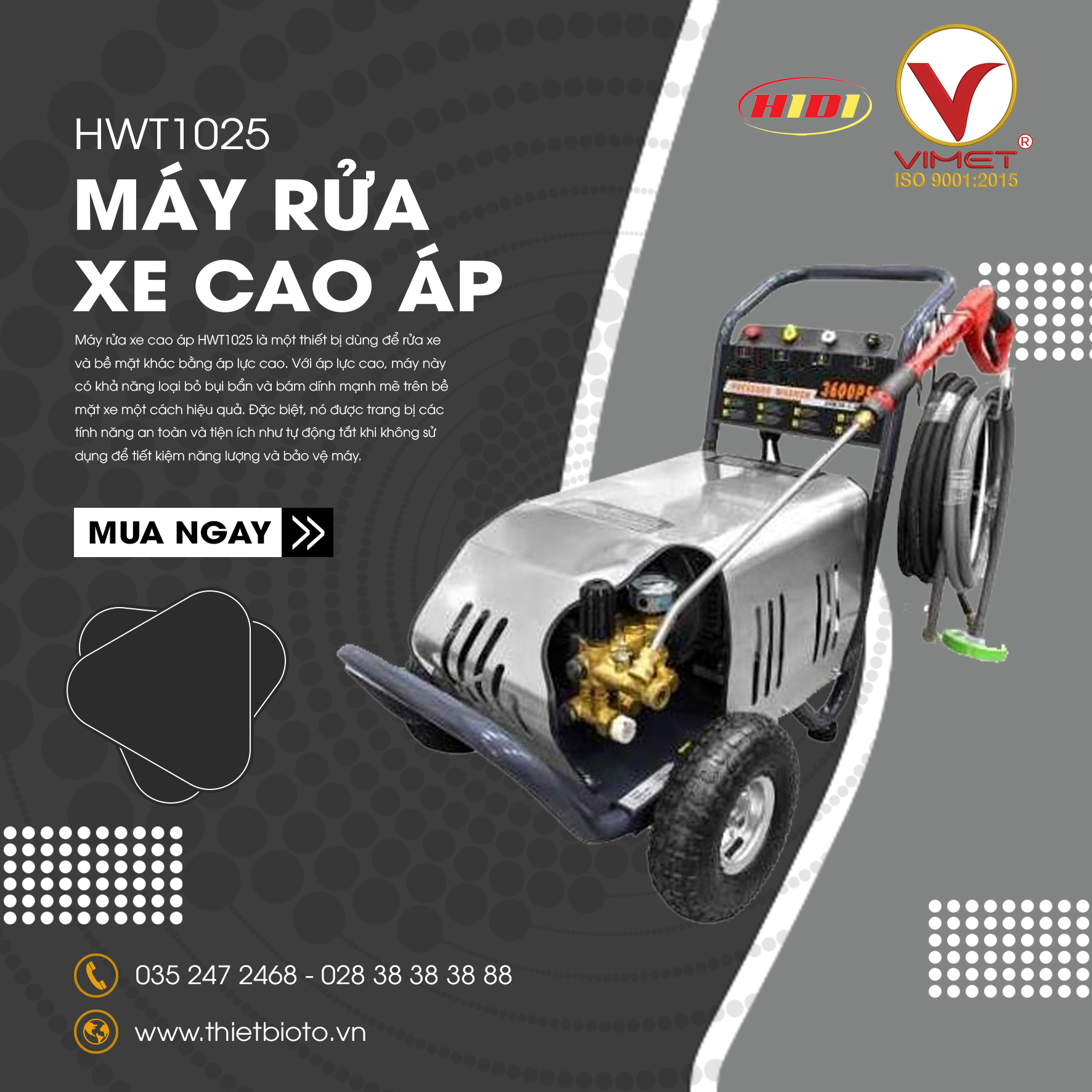 Máy phun rửa xe cao áp HIDI HWT1025