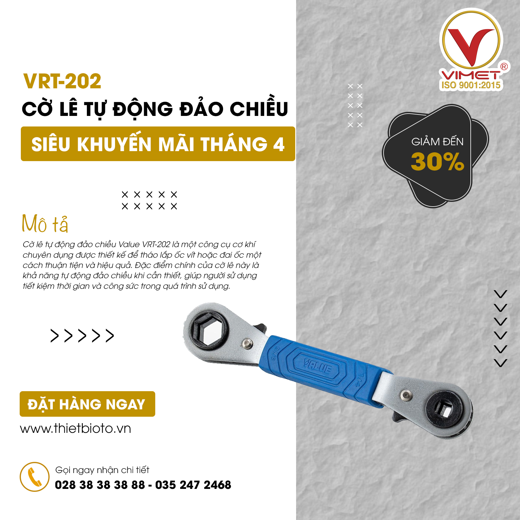 Cờ lê tự động đảo chiều Value VRT-202
