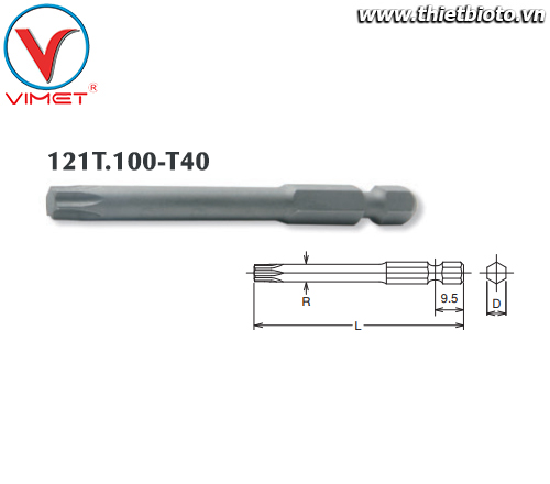 Đầu tuýp lục giác T40 Koken 121T.100-T40