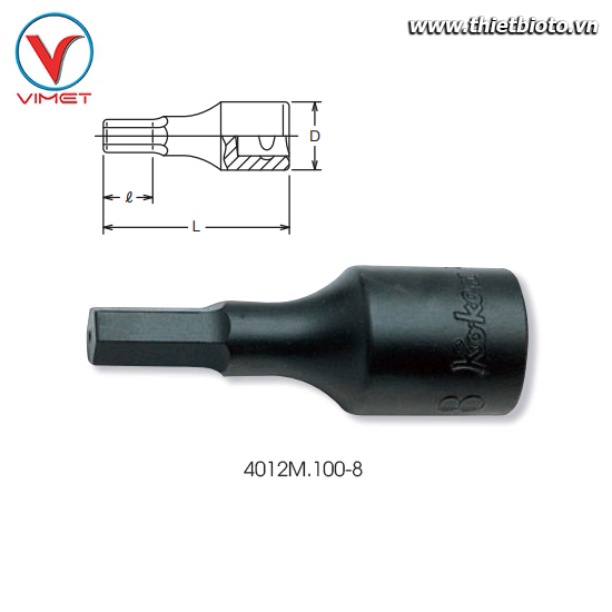 Đầu tuýp mũi lục giác 8mm Koken 4012M.100-8