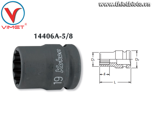Đầu tuýp bông 5/8 Koken 14406A-5/8