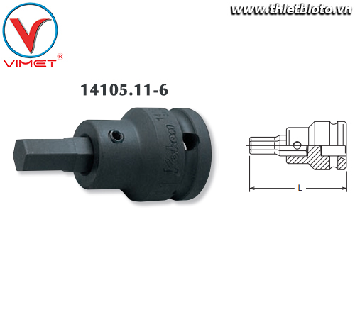 Đầu tuýp lục giác 6mm Koken 14105.11-6
